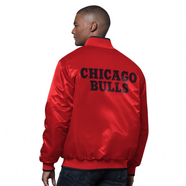 Chicago Bulls Starter Red/Black The Ambassador Satin Varsity Jacket