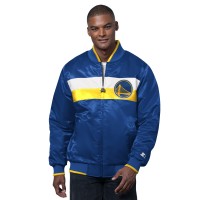 Golden State Warriors Starter Royal/Gold The Ambassador Satin Varsity Jacket
