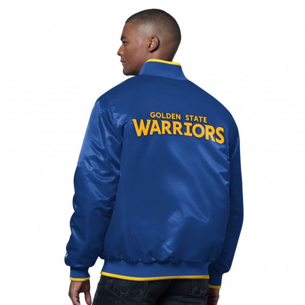 Golden State Warriors Starter Royal/Gold The Ambassador Satin Varsity Jacket
