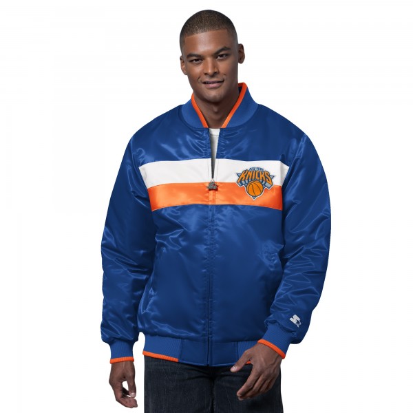New York Knicks Starter Blue/Orange The Ambassador Satin Varsity Jacket
