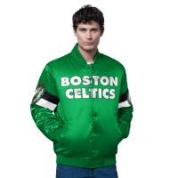 Boston Celtics Starter Kelly Green Triple Option Varsity Full-Snap Satin Jacket
