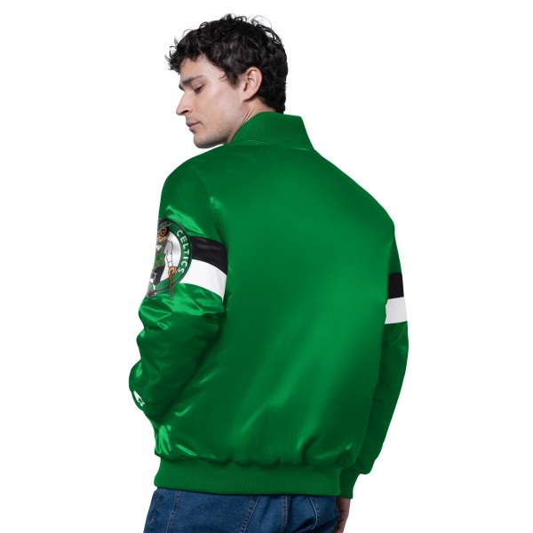 Boston Celtics Starter Kelly Green Triple Option Varsity Full-Snap Satin Jacket