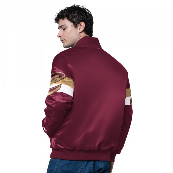 Cleveland Cavaliers Starter Wine Triple Option Varsity Full-Snap Satin Jacket