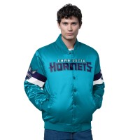 Charlotte Hornets Starter Teal Triple Option Varsity Full-Snap Satin Jacket