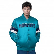 Charlotte Hornets Starter Teal Triple Option Varsity Full-Snap Satin Jacket