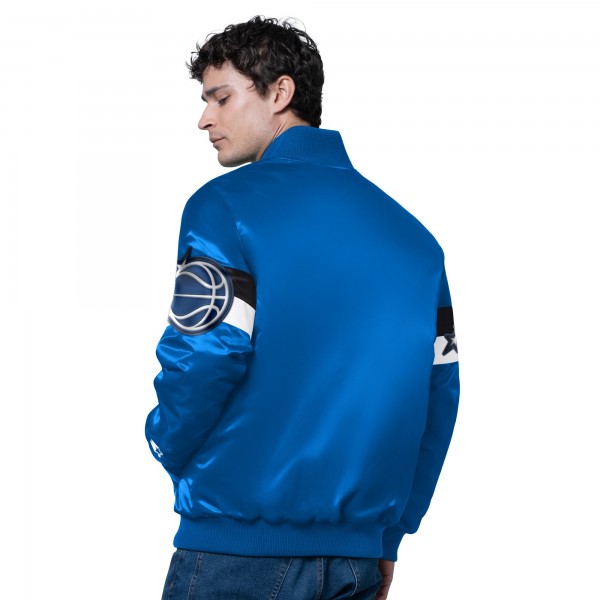 Бомбер Orlando Magic Starter Blue Triple Option Varsity Full-Snap Satin