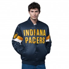 Indiana Pacers Starter Navy Triple Option Varsity Full-Snap Satin Jacket