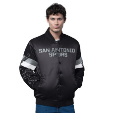 Куртка San Antonio Spurs Starter Black Triple Option Varsity Full-Snap Satin