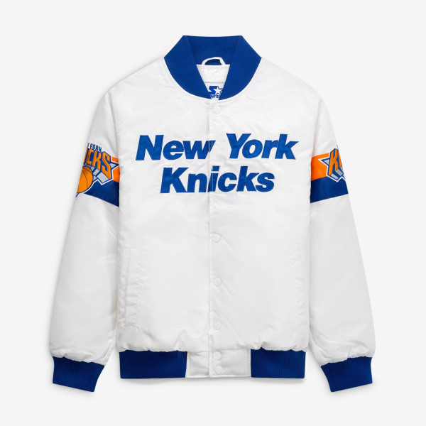 Куртка New York Knicks Starter White Triple Option Varsity Full-Snap Satin