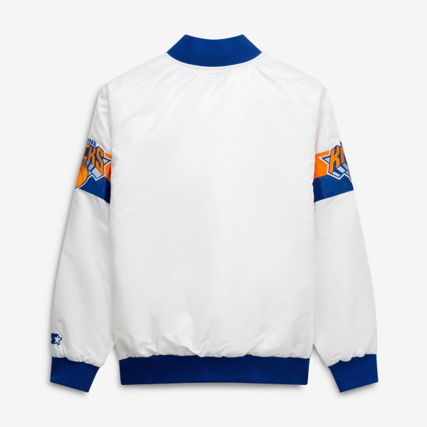 Куртка New York Knicks Starter White Triple Option Varsity Full-Snap Satin