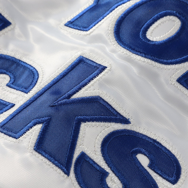 Куртка New York Knicks Starter White Triple Option Varsity Full-Snap Satin