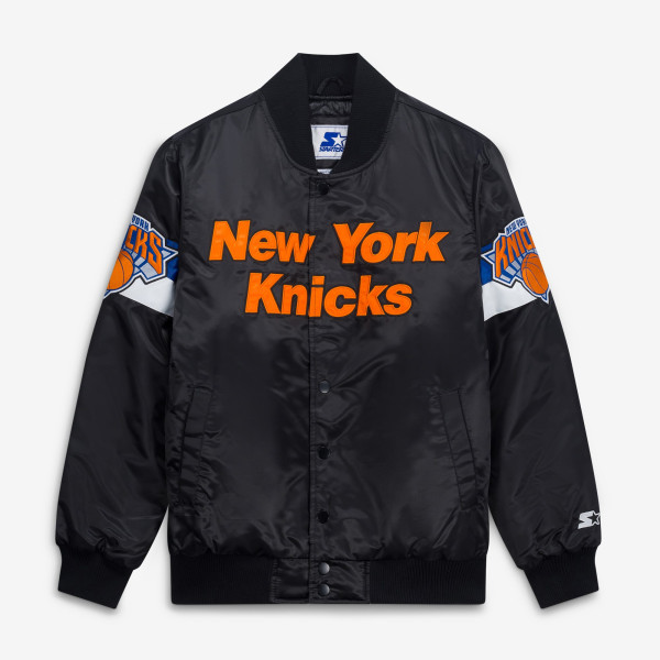 Куртка New York Knicks Starter Black Triple Option Varsity Full-Snap Satin