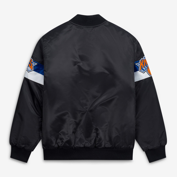 Куртка New York Knicks Starter Black Triple Option Varsity Full-Snap Satin