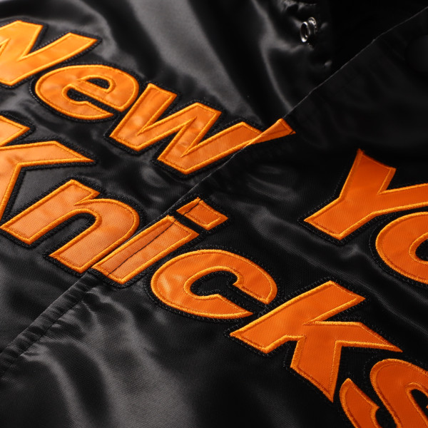 Куртка New York Knicks Starter Black Triple Option Varsity Full-Snap Satin