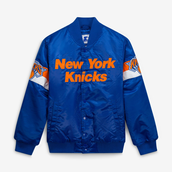 Куртка New York Knicks Starter Blue Triple Option Varsity Full-Snap Satin