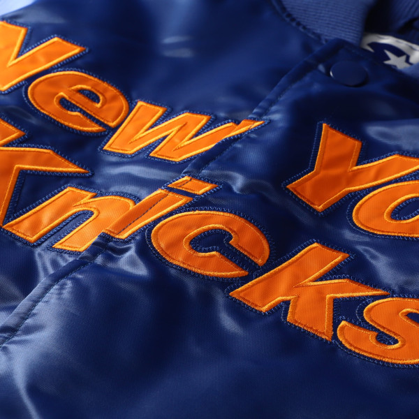 Куртка New York Knicks Starter Blue Triple Option Varsity Full-Snap Satin