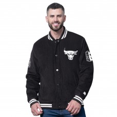 Chicago Bulls Starter Black Blackout Corduroy Full-Snap Varsity Jacket
