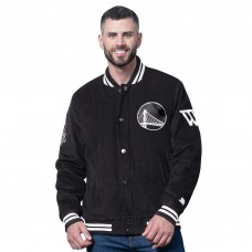 Golden State Warriors Starter Black Blackout Corduroy Full-Snap Varsity Jacket