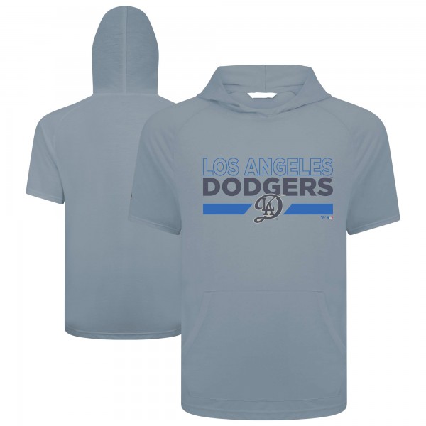 Los Angeles Dodgers Levelwear Gray City Connect Phase No Hitter Short Sleeve Pullover Hoodie