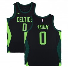 Jayson Tatum Boston Celtics Autographed Fanatics Authentic Black Nike 2024-25 City Edition Swingman Jersey