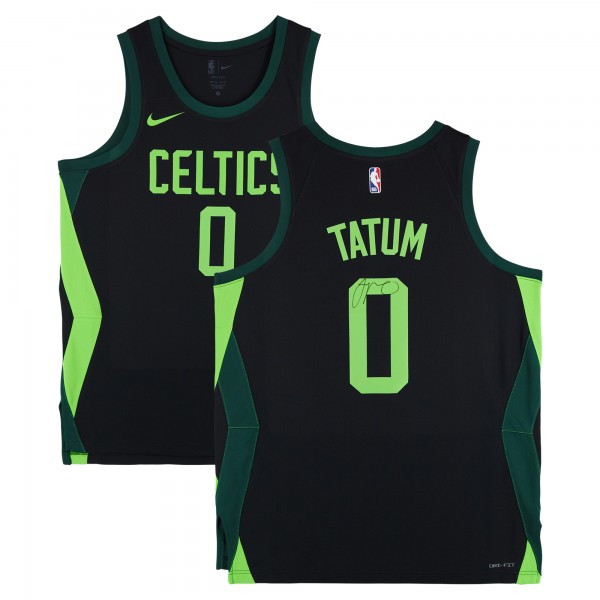 Jayson Tatum Boston Celtics Autographed Fanatics Authentic Black Nike 2024-25 City Edition Swingman Jersey