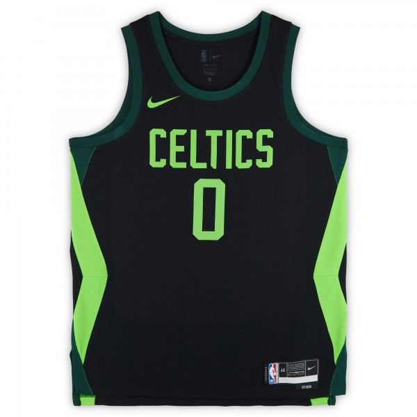 Jayson Tatum Boston Celtics Autographed Fanatics Authentic Black Nike 2024-25 City Edition Swingman Jersey