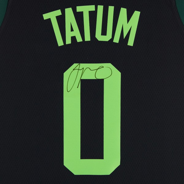 Jayson Tatum Boston Celtics Autographed Fanatics Authentic Black Nike 2024-25 City Edition Swingman Jersey