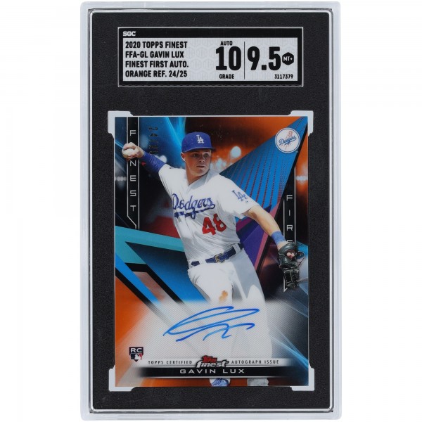 Gavin Lux Los Angeles Dodgers Autographed 2020 Topps Finest Orange Refractor #FFA-GL #24/25 SGC Authenticated 9.5/10 Rookie Card