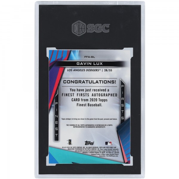 Gavin Lux Los Angeles Dodgers Autographed 2020 Topps Finest Orange Refractor #FFA-GL #24/25 SGC Authenticated 9.5/10 Rookie Card