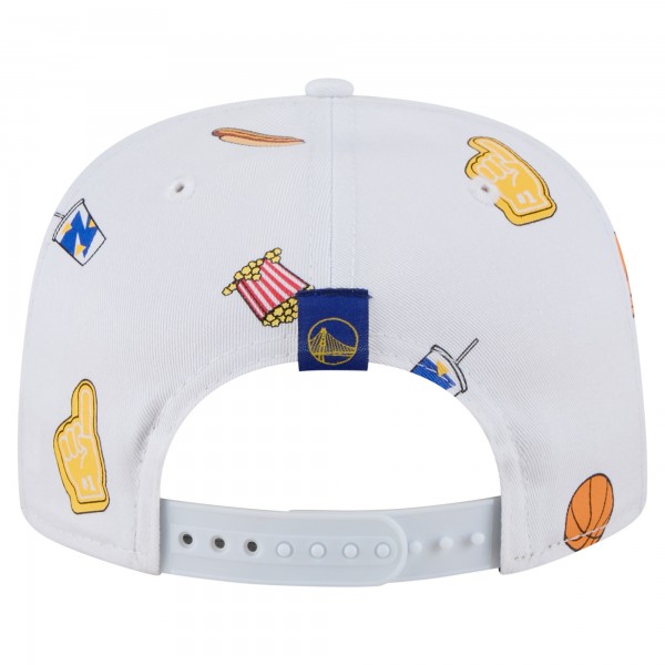 Бейсболка Golden State Warriors New Era White Team Cheer Rope 19TWENTY