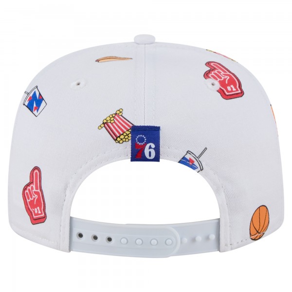 Бейсболка Philadelphia 76ers New Era White Team Cheer Rope 19TWENTY