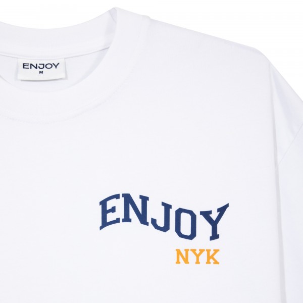 Unisex New York Knicks Enjoy Basketball White Hoop Enthusiast Capsule Collection T-Shirt