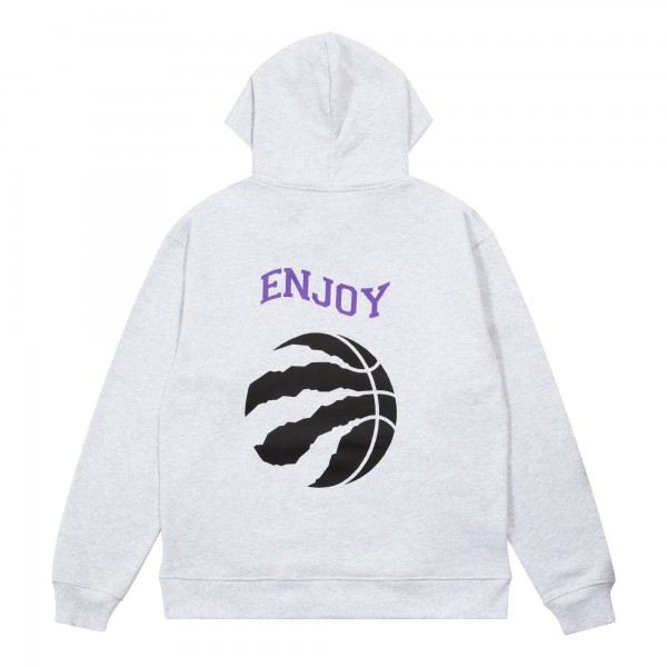 Unisex Enjoy Basketball x Toronto Raptors Heather Gray Hoop Enthusiast Capsule Collection Pullover Hoodie