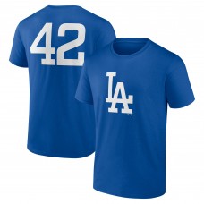 Los Angeles Dodgers Royal Jackie Robinson Day Name & Number T-Shirt