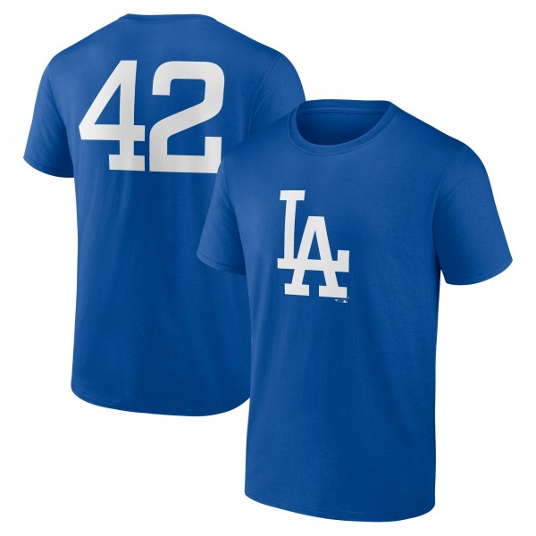 Los Angeles Dodgers Royal Jackie Robinson Day Name & Number T-Shirt