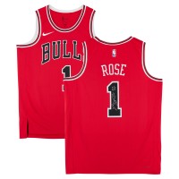 Игровая джерси Derrick Rose Chicago Bulls Autographed Fanatics Authentic Red Nike Icon Edition Swingman with 2011 MVP Inscription