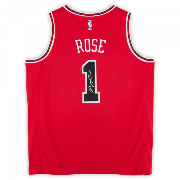 Игровая джерси Derrick Rose Chicago Bulls Autographed Fanatics Authentic Red Nike Icon Edition Swingman