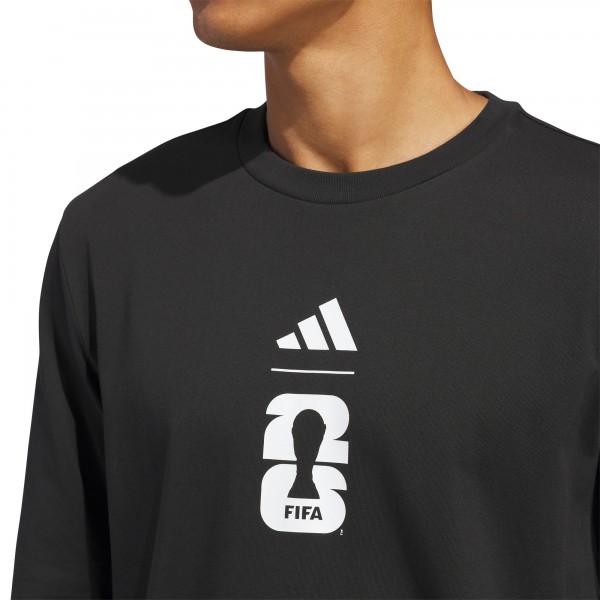 adidas 2026 FIFA World Cup Official Graphic Long Sleeve T-Shirt - Black