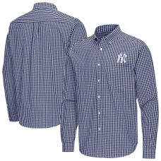 Рубашка New York Yankees Antigua Navy Ellis Woven Tri-Blend