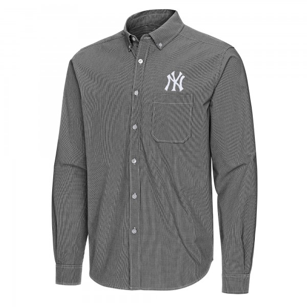 Рубашка New York Yankees Antigua Black Porter Woven Long Sleeve