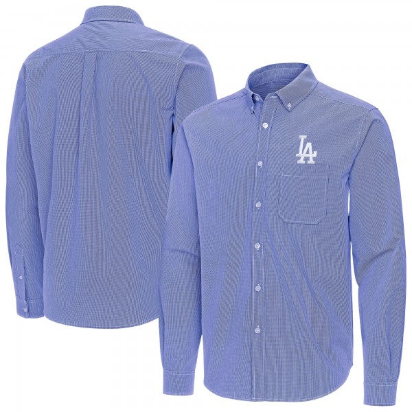 Los Angeles Dodgers Antigua Royal Porter Woven Long Sleeve Button-Down Shirt