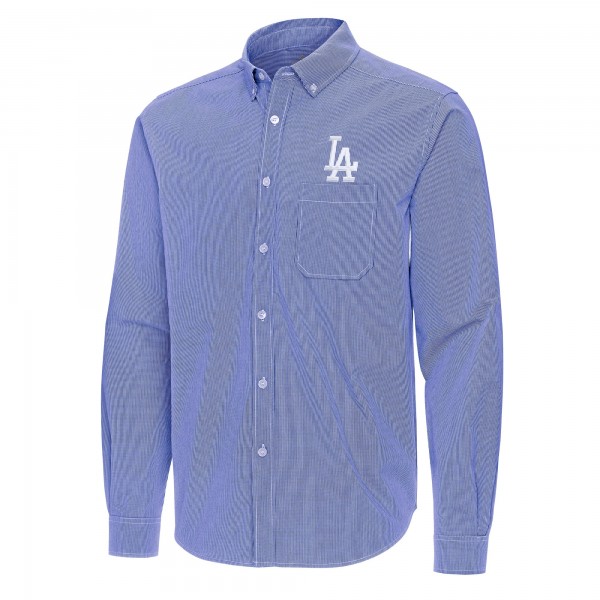 Los Angeles Dodgers Antigua Royal Porter Woven Long Sleeve Button-Down Shirt
