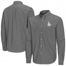 Los Angeles Dodgers Antigua Black Porter Woven Long Sleeve Button-Down Shirt