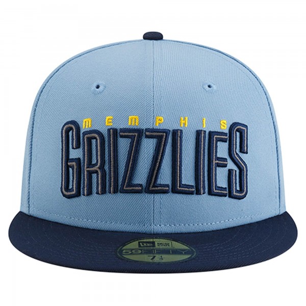 Бейсболка Memphis Grizzlies New Era Light Blue Statement Edition Jersey Hook 59Fifty