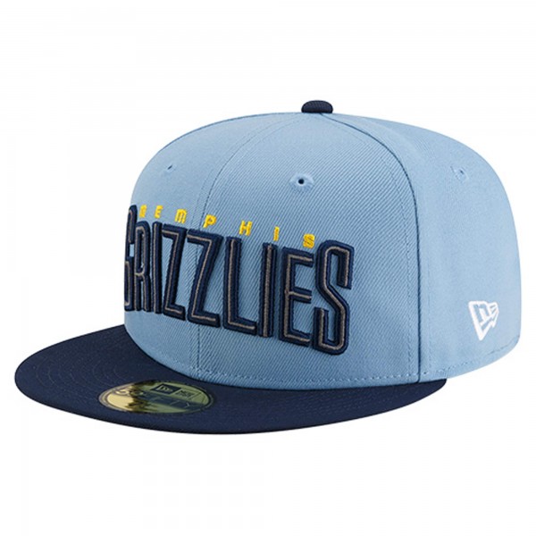 Бейсболка Memphis Grizzlies New Era Light Blue Statement Edition Jersey Hook 59Fifty