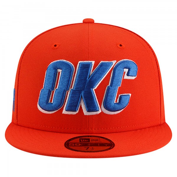 Бейсболка Oklahoma City Thunder New Era Orange Statement Edition Jersey Hook 59Fifty