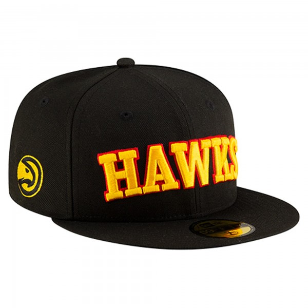 Бейсболка Atlanta Hawks New Era Black Statement Edition Jersey Hook 59Fifty