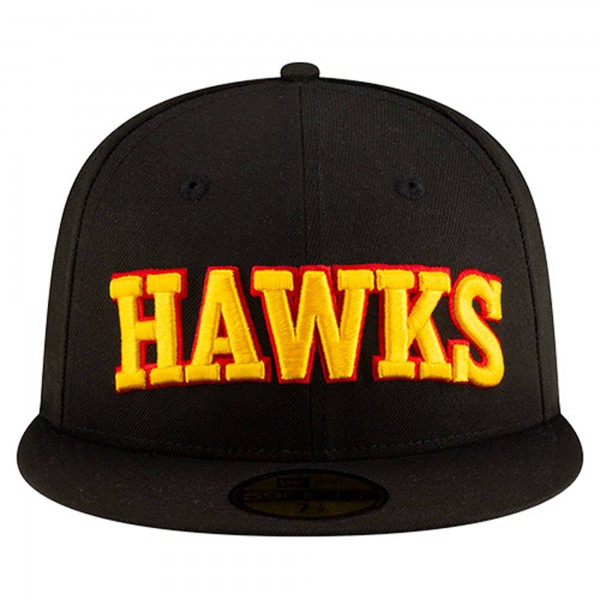 Бейсболка Atlanta Hawks New Era Black Statement Edition Jersey Hook 59Fifty