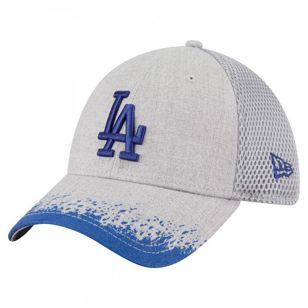 Бейсболка Los Angeles Dodgers New Era Gray Visor Paint Splatter 39THIRTY