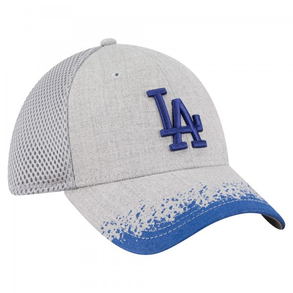 Бейсболка Los Angeles Dodgers New Era Gray Visor Paint Splatter 39THIRTY